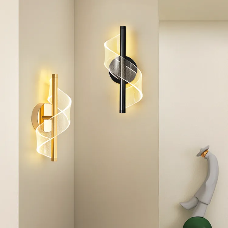 Modern creative screw shape living room backdrop wall lamp designer personalized bedside acrylic wall light